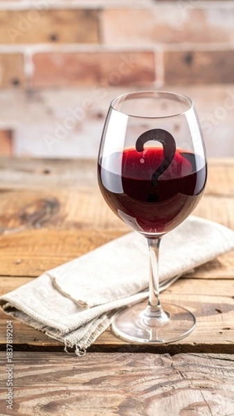 Obraz Wine with question mark reflection