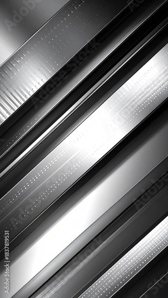 Obraz Metallic gray diagonal abstract bands