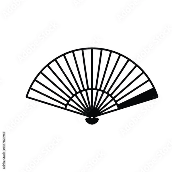 Obraz Minimalist Folding Hand Fan Icon