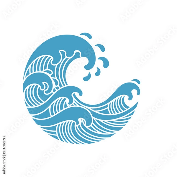 Obraz Stylized Ocean Wave Vector