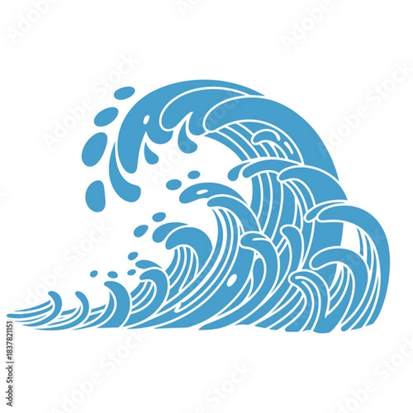 Obraz Stylized Ocean Wave Vector