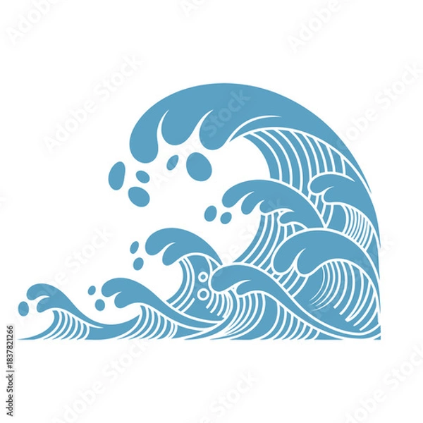 Obraz Stylized Ocean Wave Vector