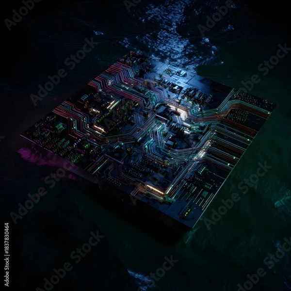 Obraz Red Neural Luminosa