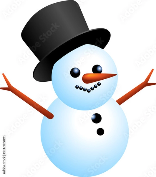 Obraz Snowman with Black hat