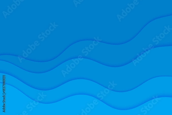 Fototapeta Abstract vector background with blue waves water. Ocean waves illustration.