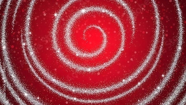 Obraz Sparkling white spiral on a deep red textured background with subtle glitter