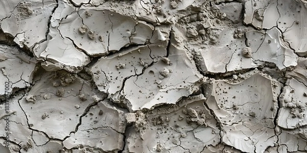 Fototapeta Detailed View of Dry Cracked Earth, Showing the Effects of Drought