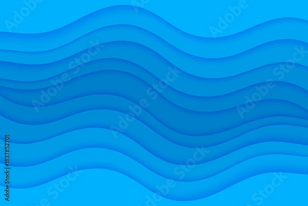 Fototapeta Abstract illustration with blue waves water. Sea waves wallpaper.