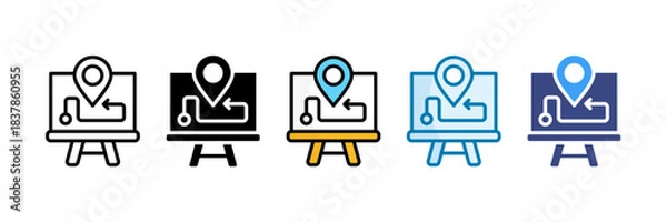 Obraz Strategic Roadmap Icon Set Multiple Style Collection