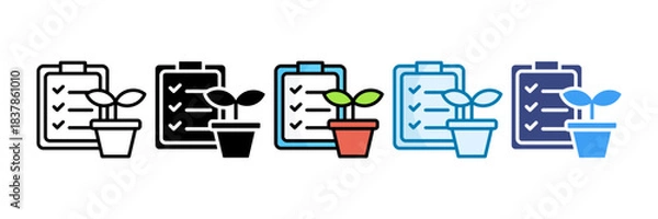 Obraz Growth Plan Icon Set Multiple Style Collection