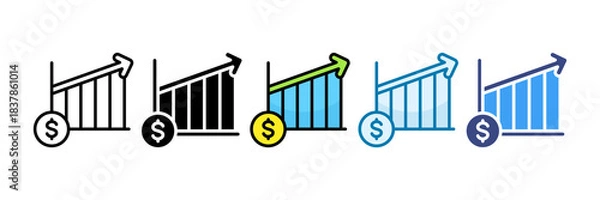 Obraz Market Forecasting Icon Set Multiple Style Collection