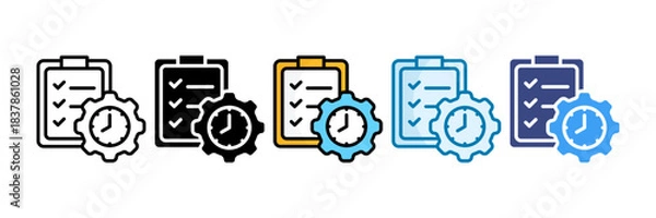 Obraz Project Timeline Icon Set Multiple Style Collection