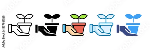 Obraz Profit Model Icon Set Multiple Style Collection