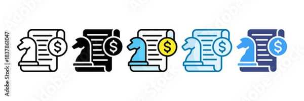 Obraz Financial Strategy Icon Set Multiple Style Collection
