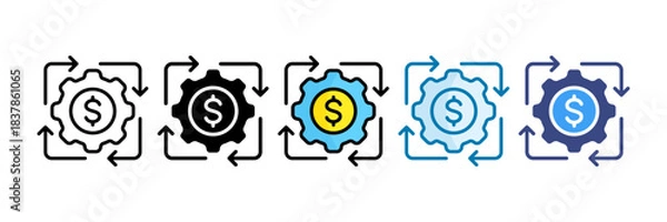 Obraz Business Continuity Icon Set Multiple Style Collection