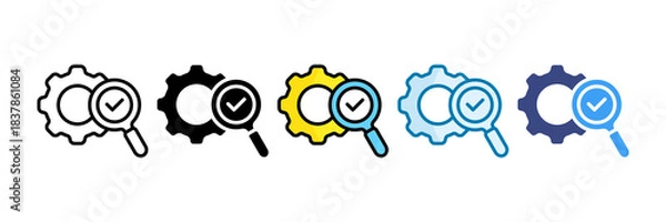 Obraz Management Review Icon Set Multiple Style Collection