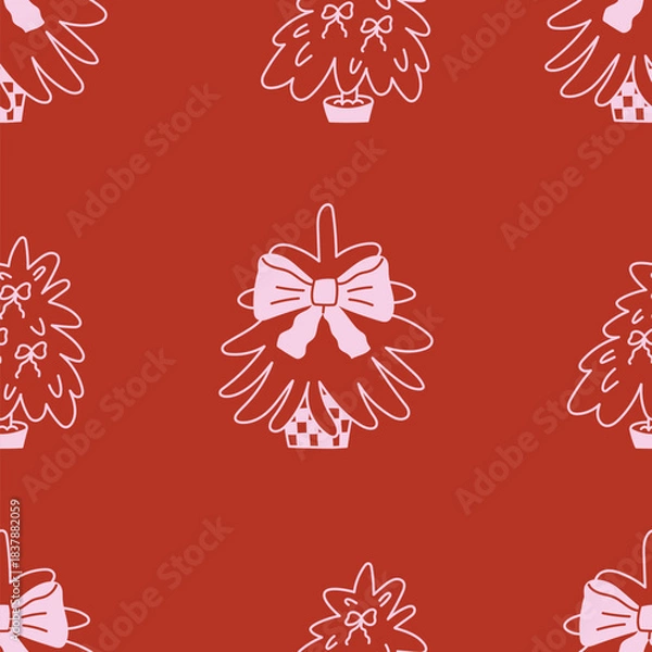 Obraz Christmas cute seamless pattern