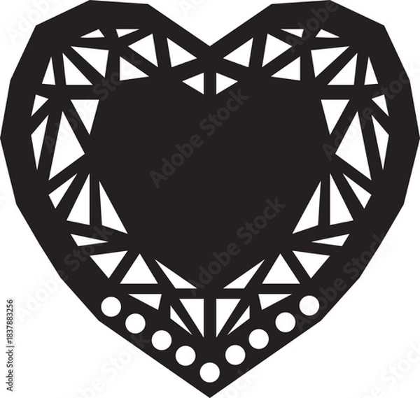 Obraz Serce z trójkątami 