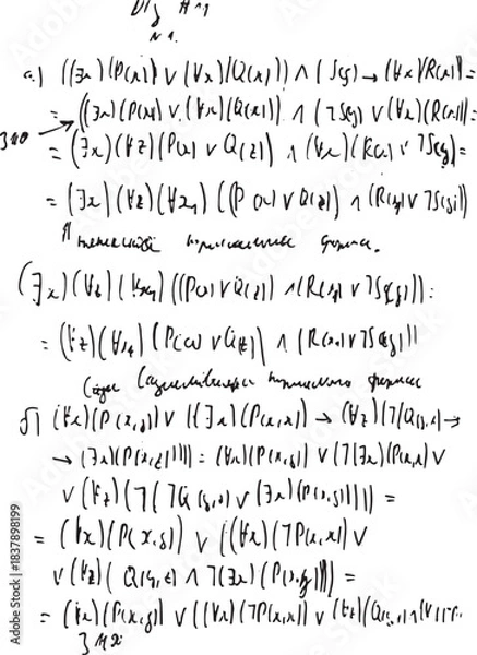 Obraz Higher-order logic. Normal form. Predicates. Conjunctive normal form. Disjunctive normal form.