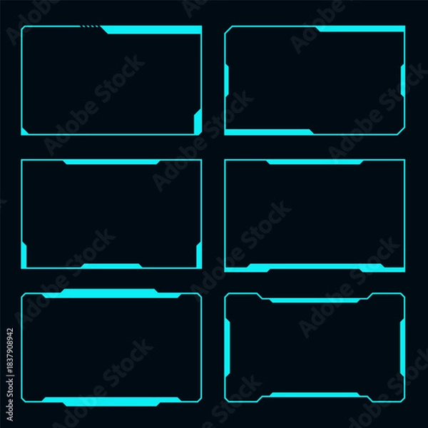 Fototapeta Futuristic interface HUD element frame cyberpunk design