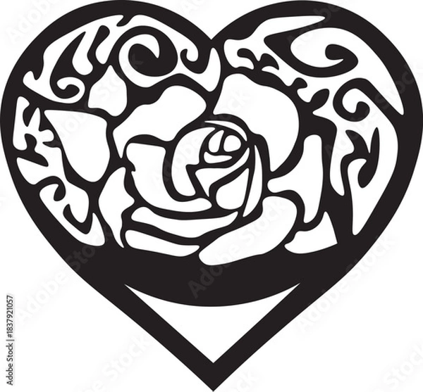 Obraz Serce z różą 