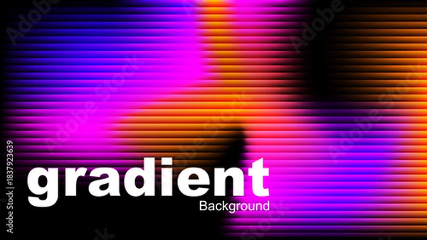 Fototapeta Abstract Horizontal Striped Gradient Background with Vivid Pink, Purple, and Orange, Vector Illustration