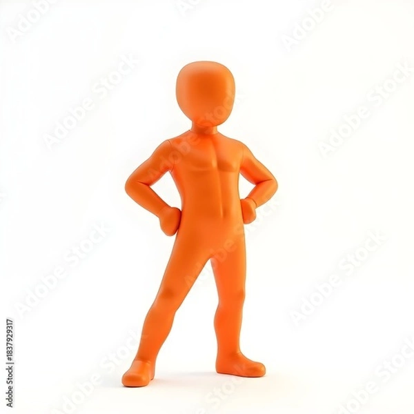 Obraz 3d man standing on white background