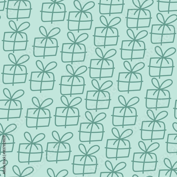 Obraz Boxes with bows seamless pattern