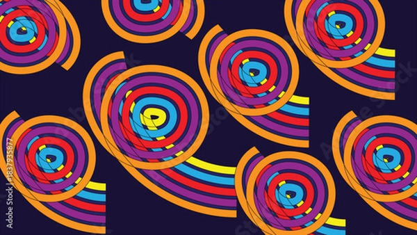 Obraz Colorful Spirals Abstract Pattern