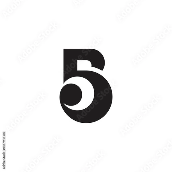 Fototapeta letter sb abstract loop geometric logo vector