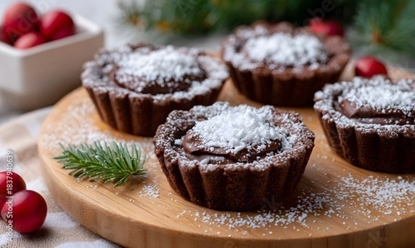 Obraz Sweeten your holidays with these festive chocolate tartletsFor the Tartlet Shell