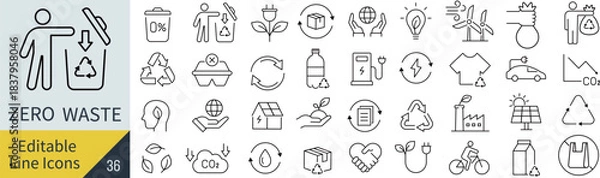 Obraz 線の編集ができるゼロウエストに関するアイコンセット（アウトライン化していない）
