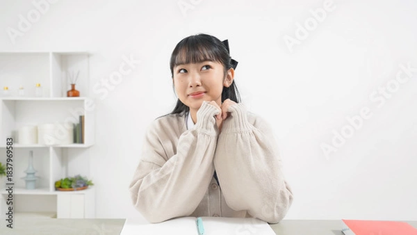 Obraz オンライン授業を受ける女子学生