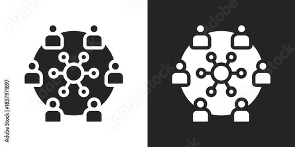 Fototapeta participation Icon In Black And White Glyph Style