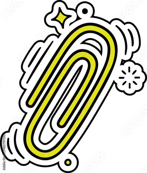 Obraz Digital Paperclip Icon for Office and Productivity Concepts