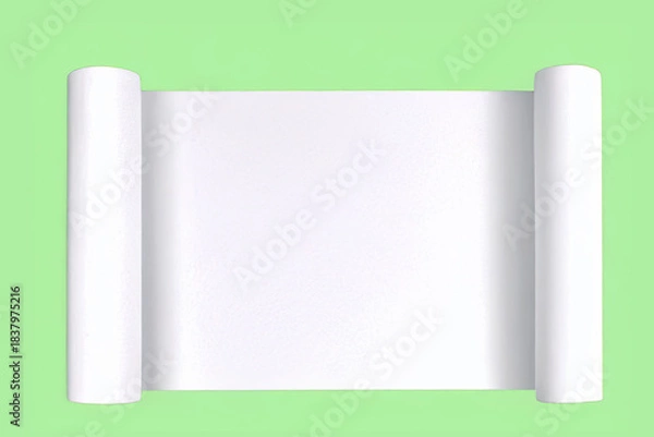 Obraz 両端を丸めた白い紙