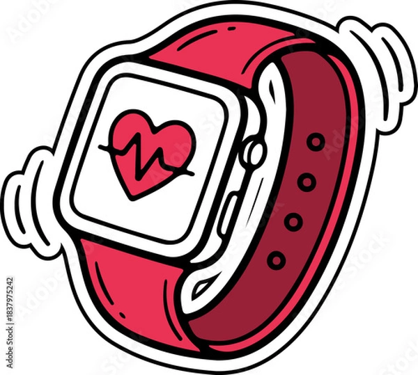 Obraz Smartwatch Heart Rate Monitor Icon for Digital Health