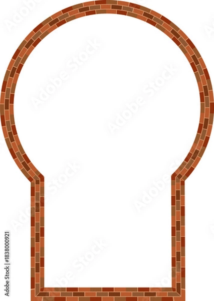 Fototapeta Rounded Horseshoe Arch brick frame