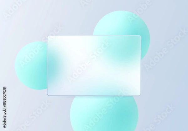 Obraz A panel with soft mint-blue spheres on a light background. A clean, minimalist, and airy interface.