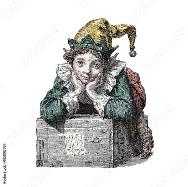 Fototapeta lutin vintage illustration on white background