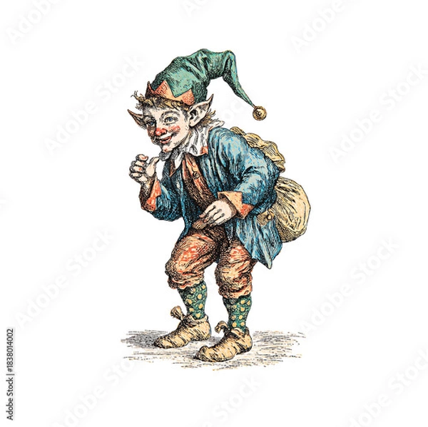 Obraz vintage illustration on white background