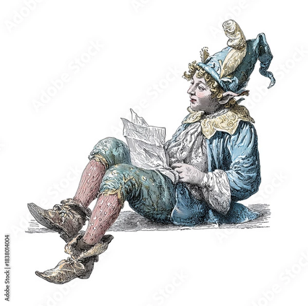 Obraz Elf vintage illustration on white background