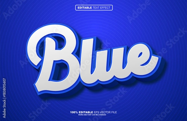 Fototapeta Blue 3D editable text effect