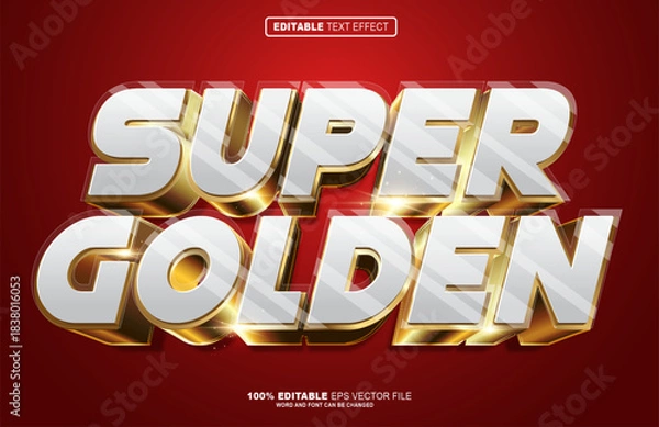 Fototapeta Super golden 3D editable text effect