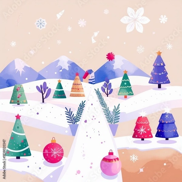 Obraz christmas background with christmas tree