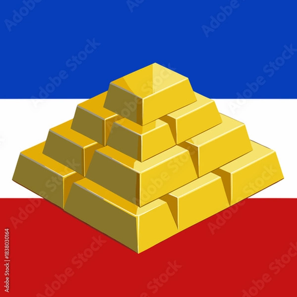 Obraz gold bars pyramid
