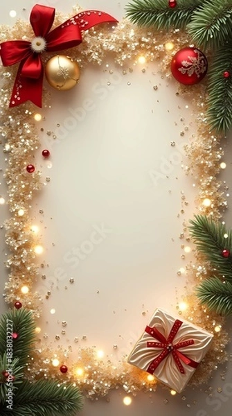Obraz christmas background with christmas tree and decorations