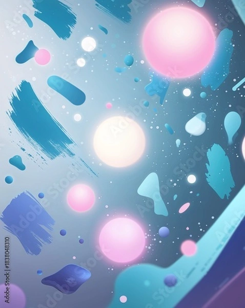 Fototapeta Dreamy Scattered Blue Art with Bokeh Lights