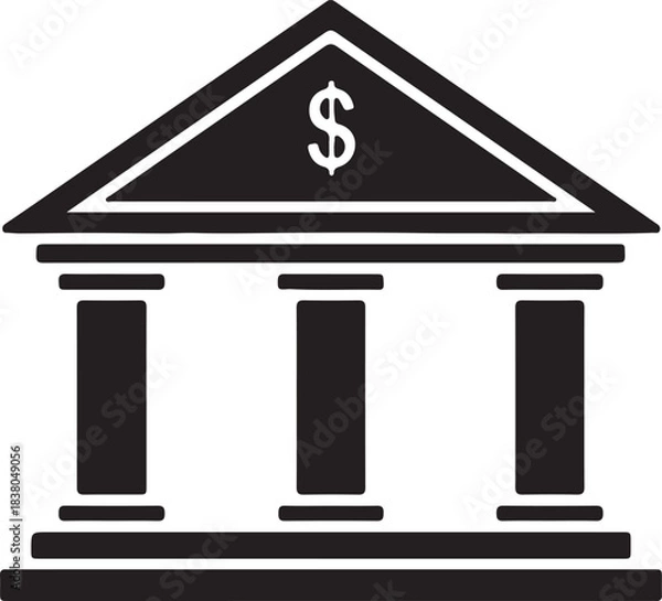 Fototapeta Modern secure bank home icon vector design suitable for financial institution branding, banking apps and digital fintech platforms