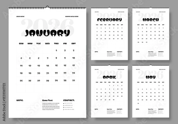 Obraz Calendar Template 2026